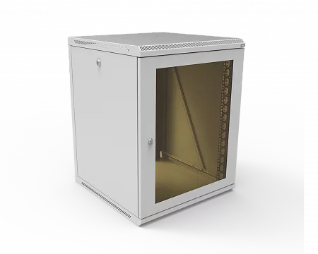 Шкаф телекоммуникационный настенный разборный МИКсистем 19" Keys 15U 600x600 дверь стекло серый