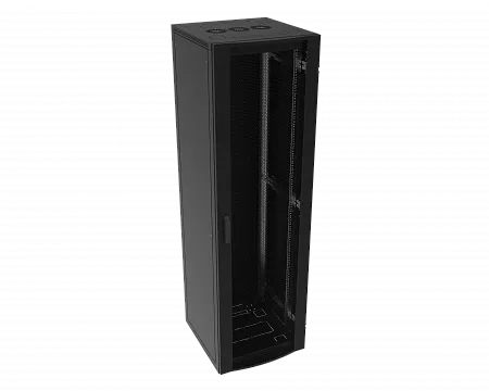 Шкаф телекоммуникационный напольный МИКсистем серия ECO+ 19" 27U 600*600 дверь перфорация черный