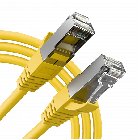 Шнур коммутационный медный RJ45 (патч-корд) LANMIR U/FTP Cat6A LSZH нг(А)-HF 0.5 м желтый
