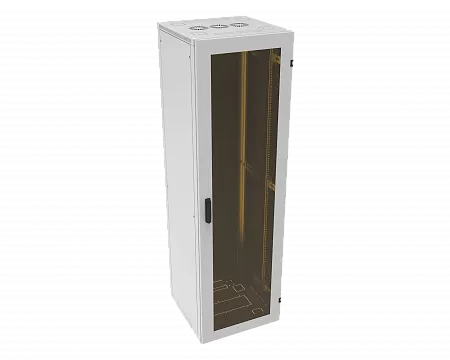 Шкаф телекоммуникационный напольный МИКсистем серия ECO+ 19" 27U 600*600 дверь стекло серый