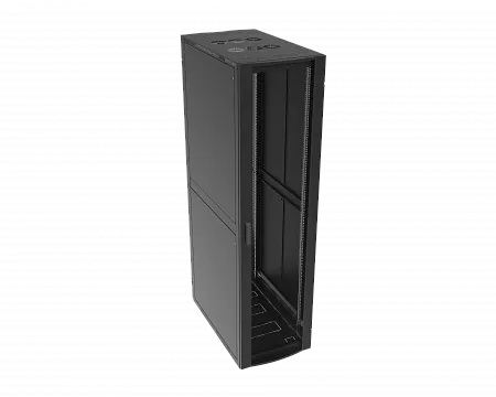 Шкаф телекоммуникационный напольный МИКсистем серия ECO+ 19" 48U 600*1000 дверь перфорация/перфорация 2 створки черный