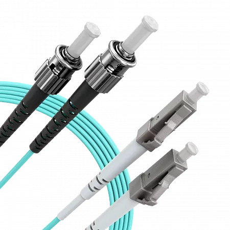 Шнур оптический переходной (патч-корд) LANMIR двойной многомодовый MM 50/125 OM3 LC/UPC-ST/UPC LSZH нг(А)-HF 3 м голубой